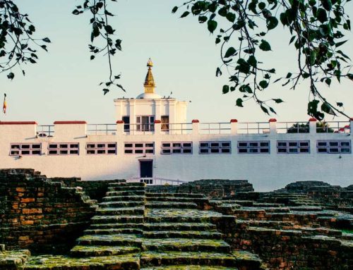 Mayadevi Temple and ruins of ancient monasteries in Lumbini